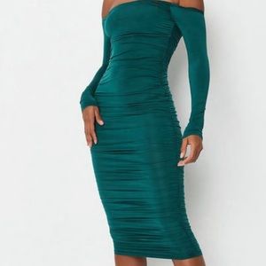 Bardot slinky dress.